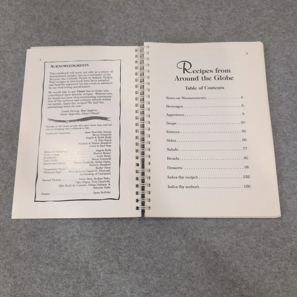 Recipes from Around the Globe Meryem Ana Catholic Church Ankara Turkey 1997 Book